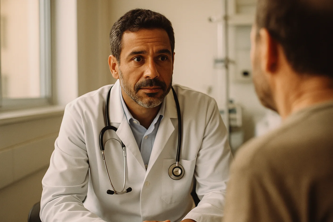 Médico em consulta com paciente, conexão humana e cuidado